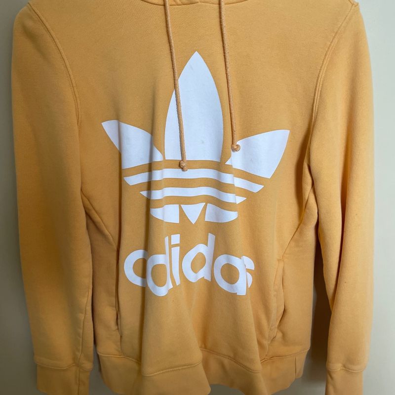 Blusa de Moletom, Amarelo, Tamanho P, Adidas, Original Blusa Feminina  Adidas Usado 85764926 enjoei