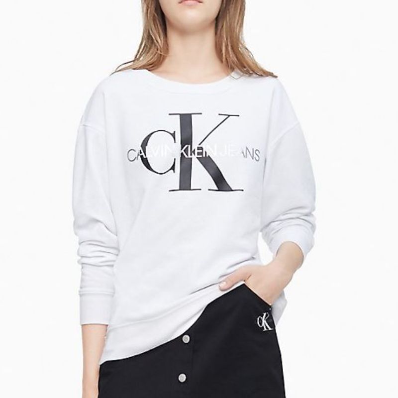 Blusa de Moletom Calvin Klein Branca com Logo Preto - M | Blusa Feminina  Calvin Klein Nunca Usado 72392290 | enjoei