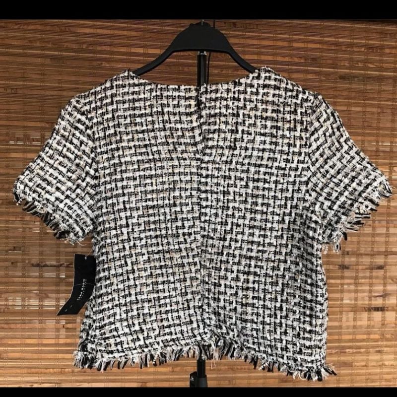 Blusa combinada tweed discount zara