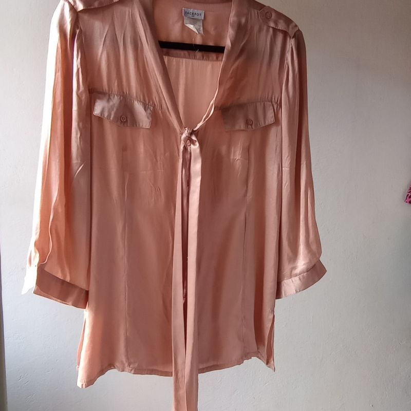 Blusa Camisa Feminina Social Laço de Amarrar, Blusa Feminina Nunca Usado  51120377