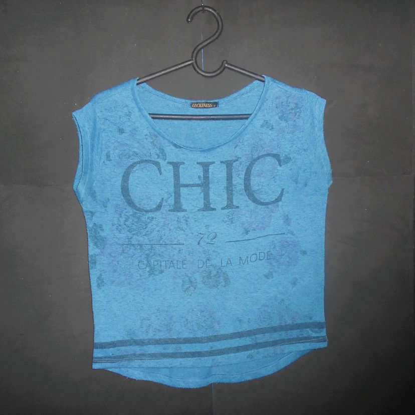 .blusa feminina azul chic luckiness usada tam p - (promocao liquidacao roupas femininas - outros luckiness 
