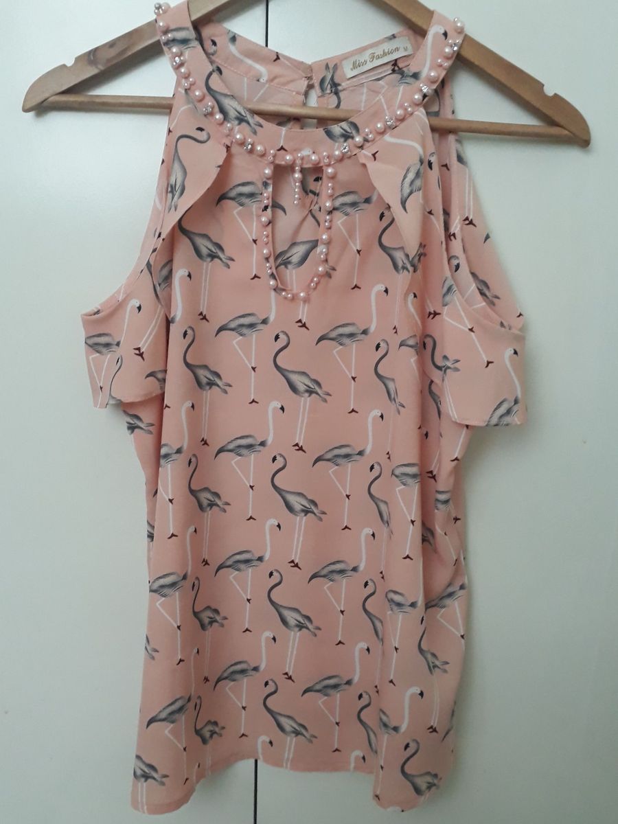 blusa de flamingo feminino