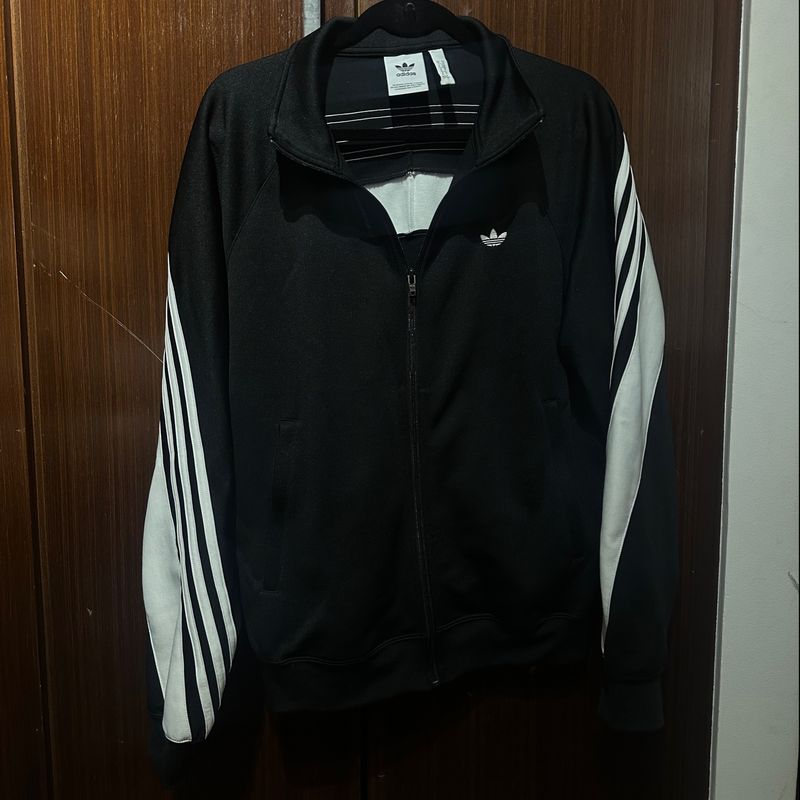 Blusa Jaqueta Original Adidas Originals Branca Preta Listras