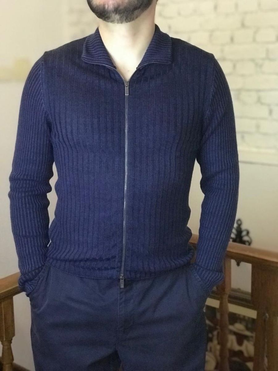 casaco de lã masculino com ziper
