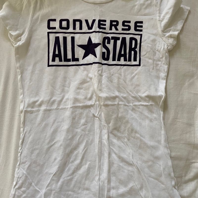 Blusa Manga Curta Converse Blusa Feminina Converse Usado 95384417 enjoei