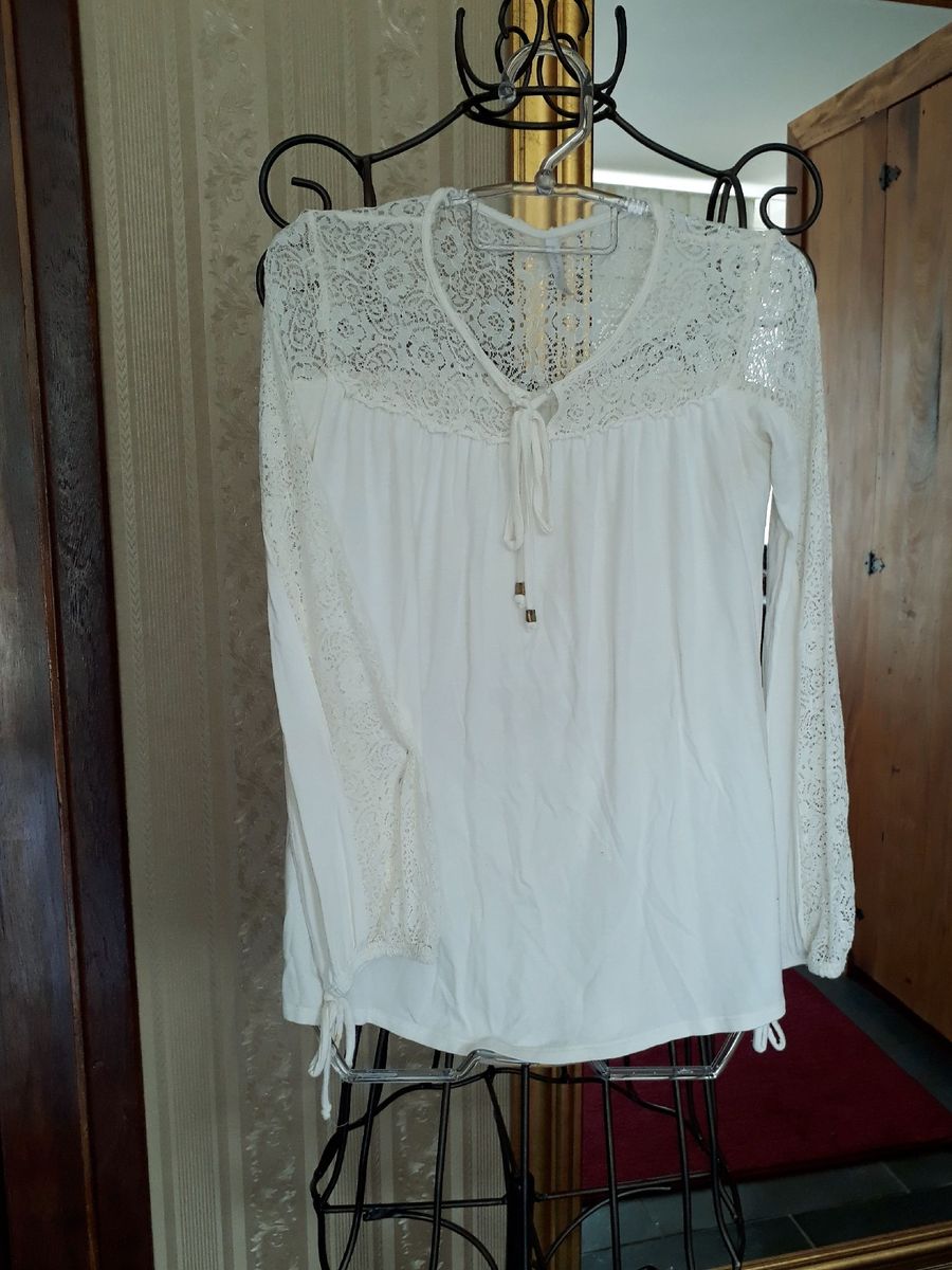 Body de Renda Manga Longa Marca H&Amp;M, Blusa Feminina H&M Usado 87608691