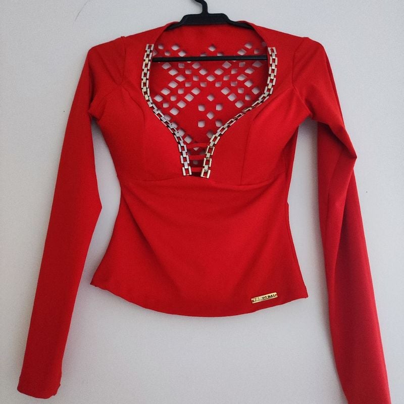 Blusa Manga Longa Vermelha Pitbull Blusa Feminina Pit Bull Usado 90490500 enjoei