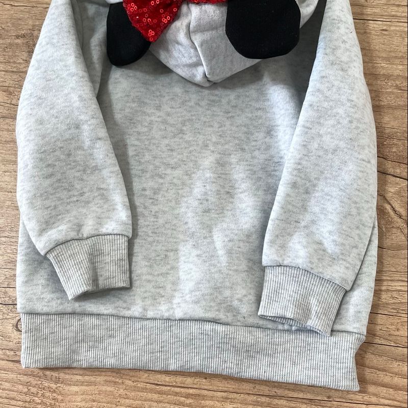Blusa Moletom com Touca Infantil Minnie Anos Caedu Nunca Usado
