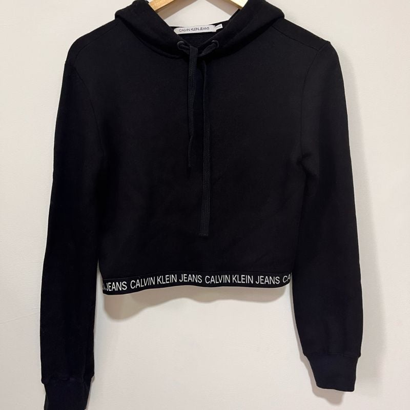 Blusa Moletom Cropped Calvin Klein P Blusa Feminina Calvin Klein