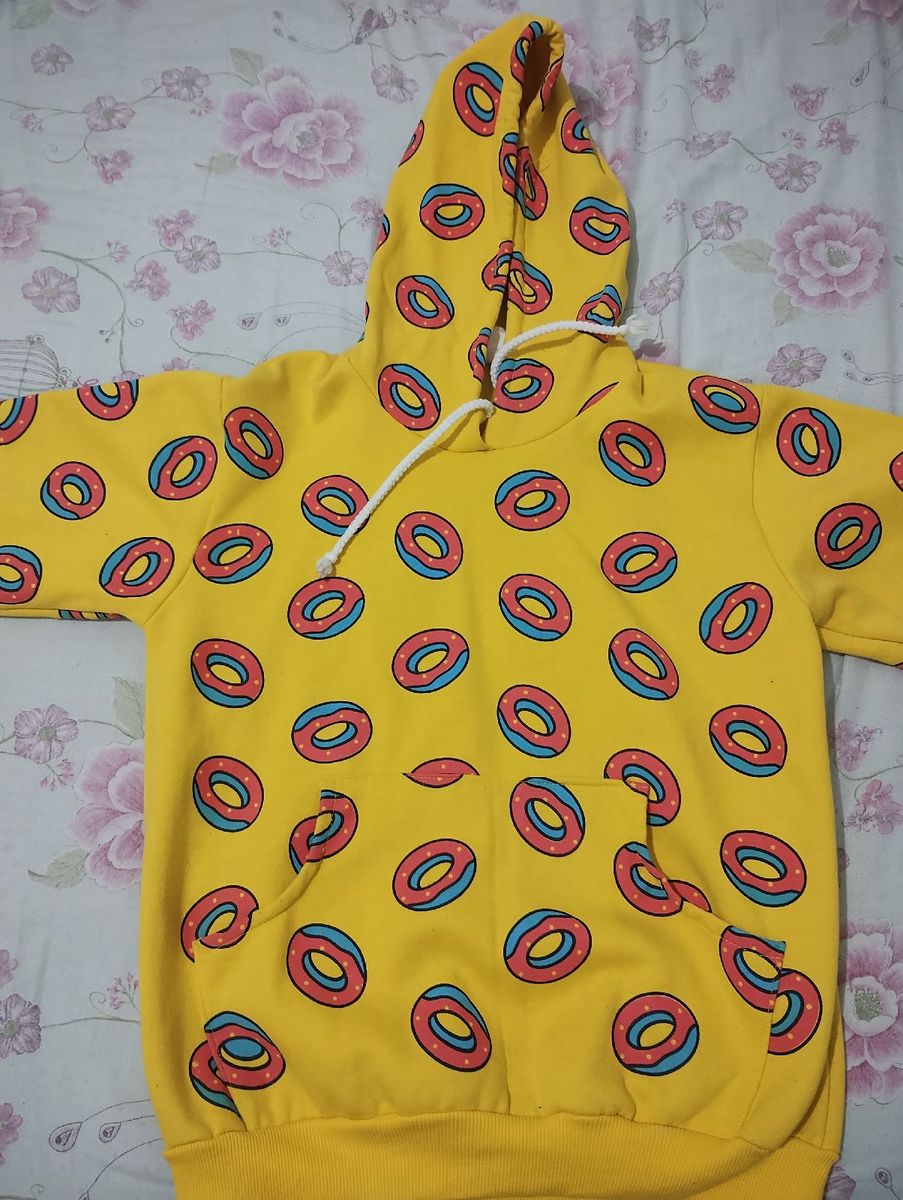 Yellow Donut Moletom De Donuts Amarelo Blusa Moletom Full Amarela