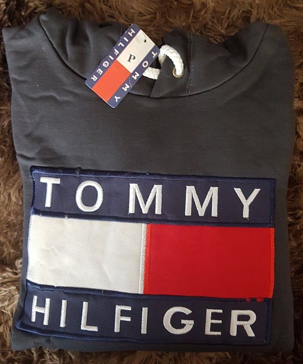 moletom tommy hilfiger cinza