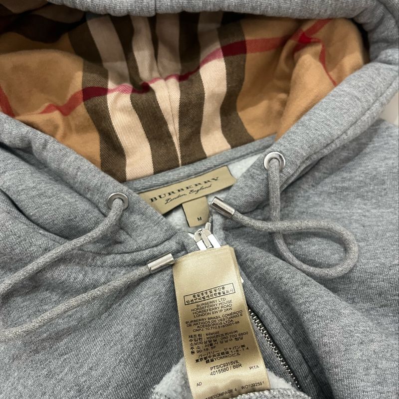 Blusa Moleton Jaqueta Burberry London Cinza M | Casaco Masculino