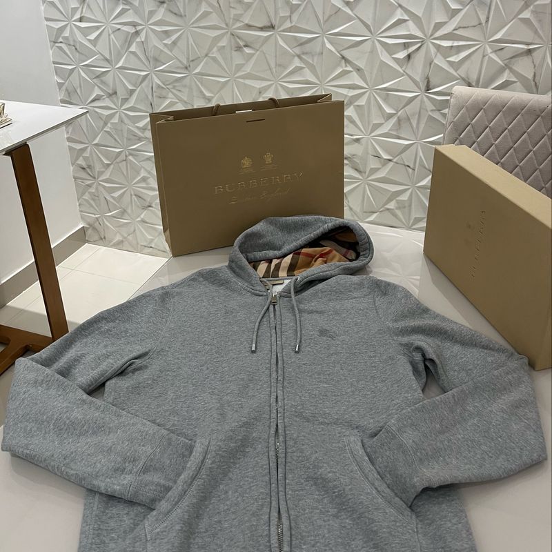 BURBERRY LONDONジャケット　グレー Blusa Moleton Jaqueta Burberry London Cinza M | Casaco Masculino