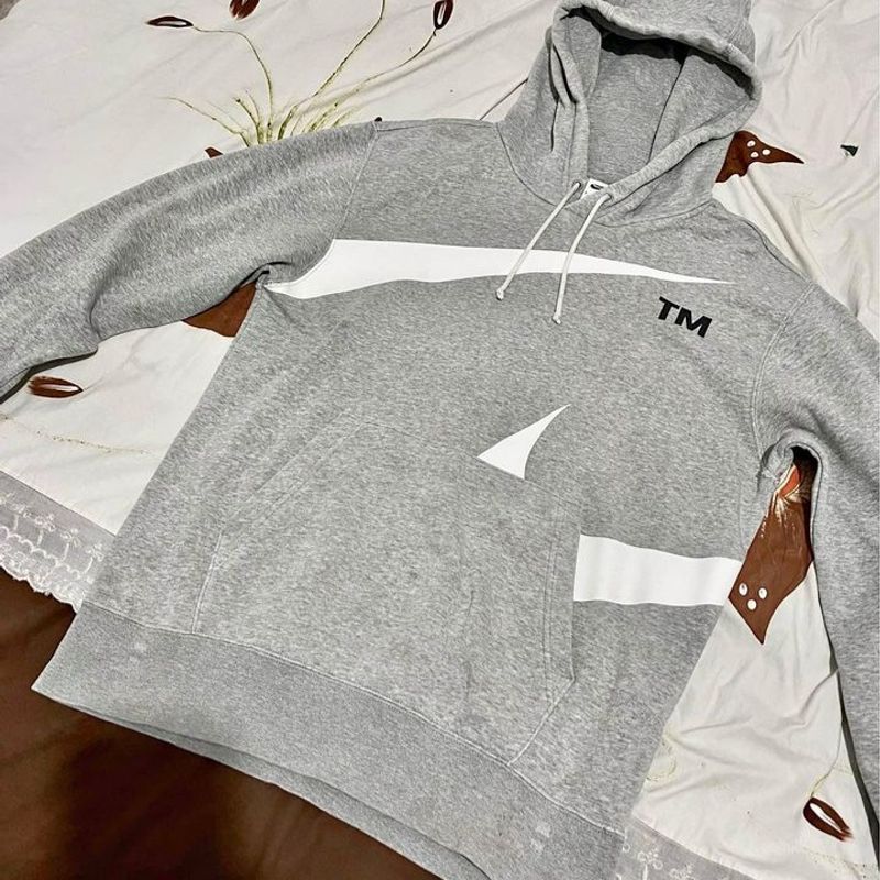 Blusa Nike Swoosh Moletom Cinza Original Jaqueta Nike Usado