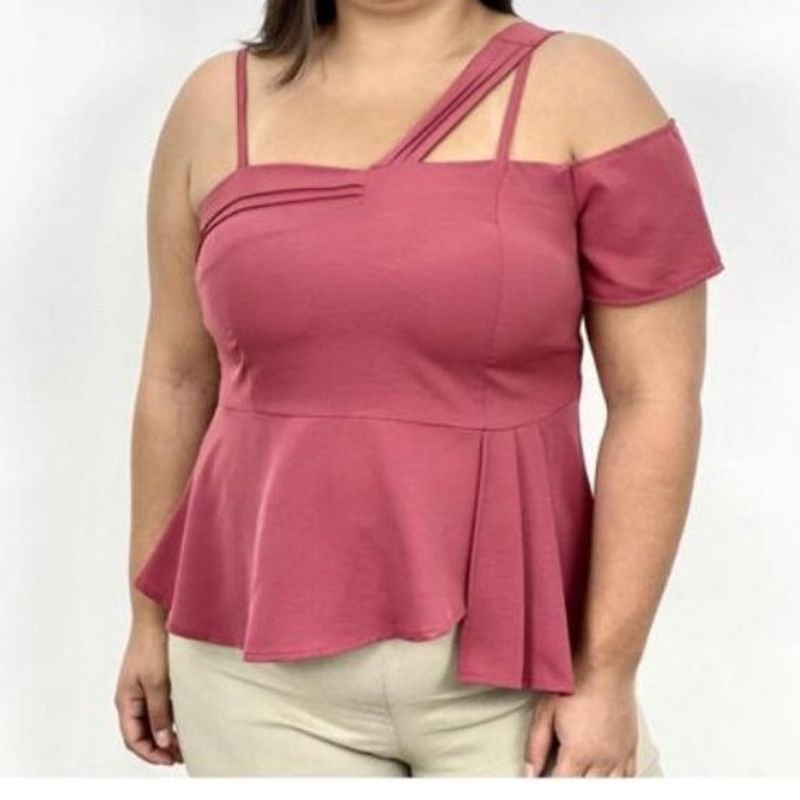 Blusa acinturada hot sale plus size