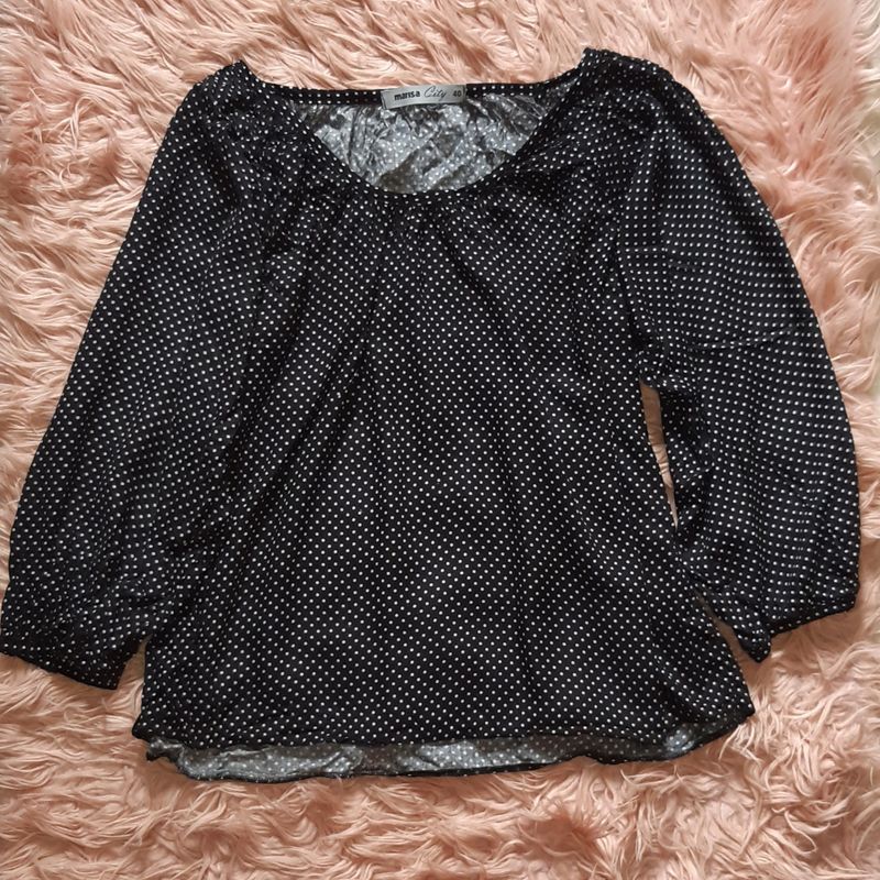 Blusa Preta de Bolinhas Marisa Blusa Feminina Marisa Usado