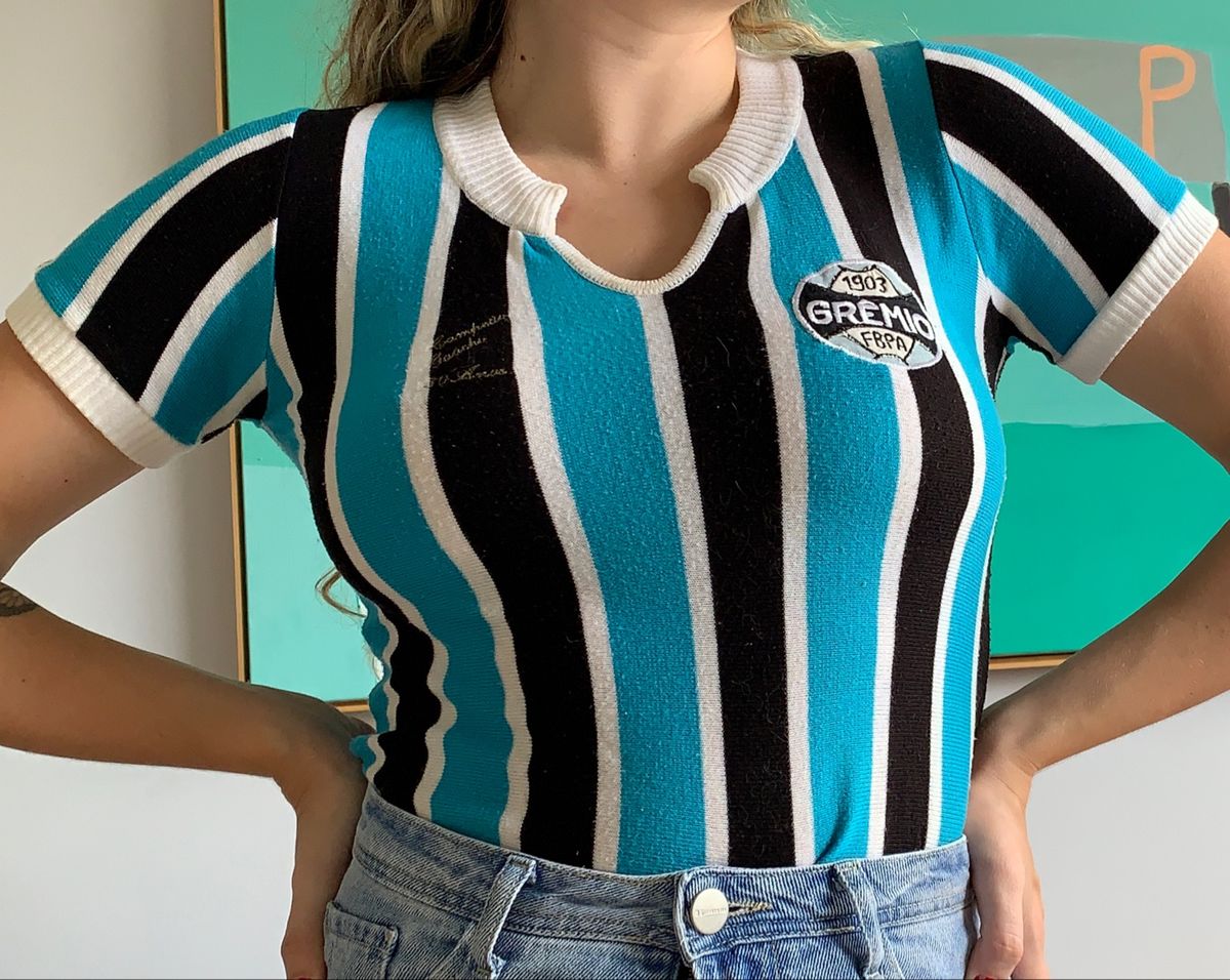camisa retro do gremio feminina