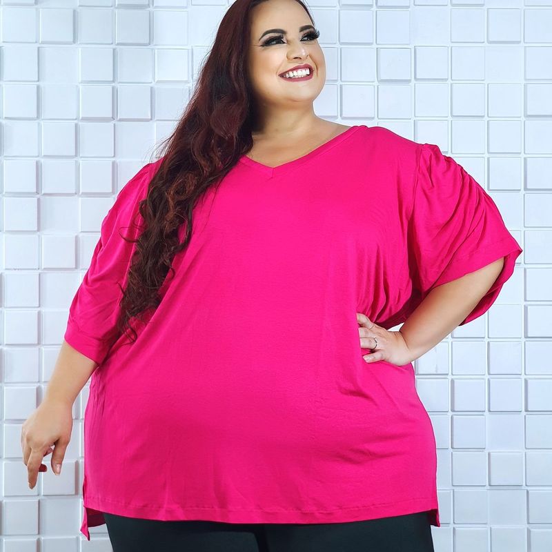 Blusa rosa hot sale plus size