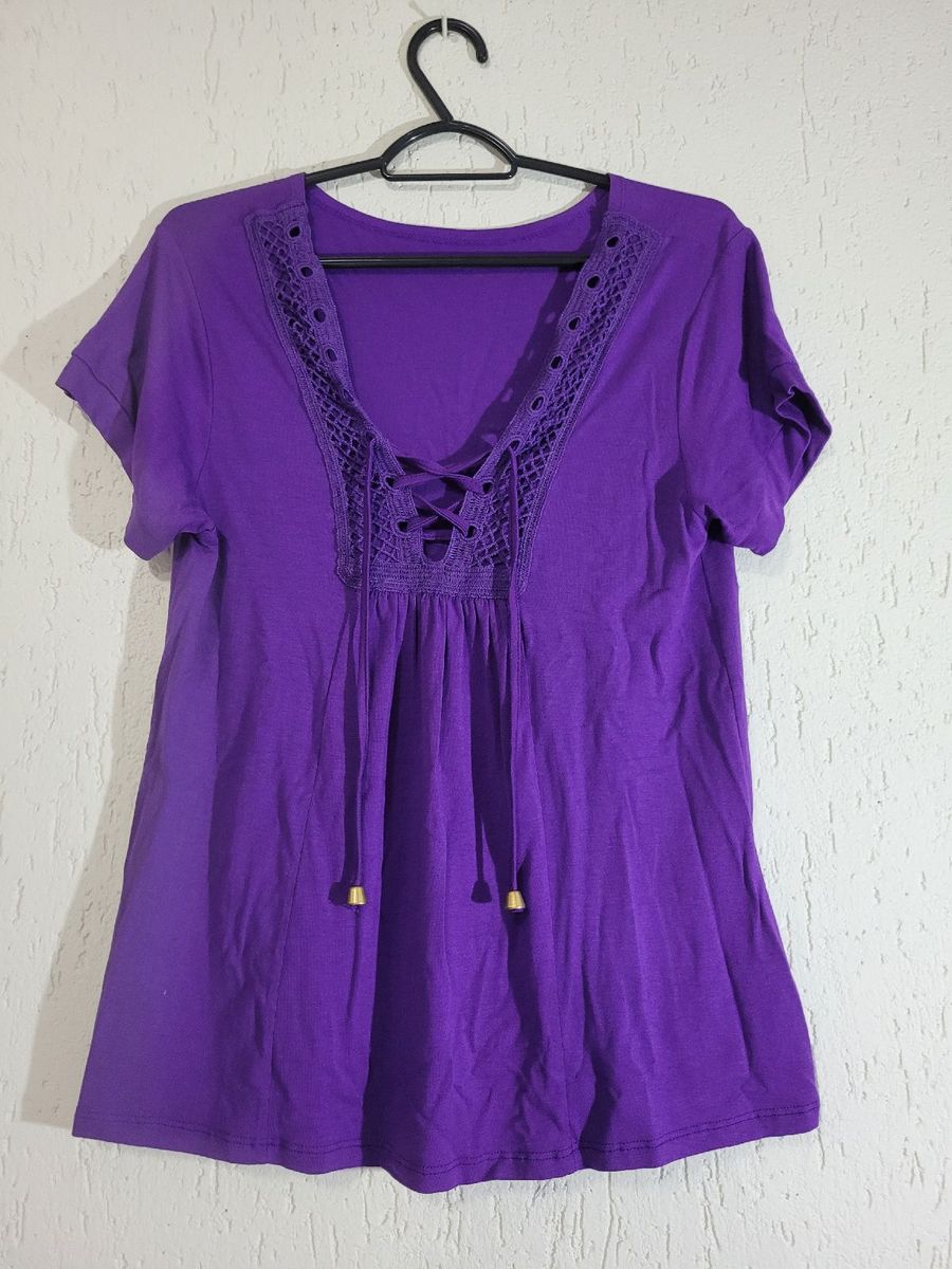 Blusa Roxa, Marca Norma, Tamanho M., Blusa Feminina Norma Usado 86034329