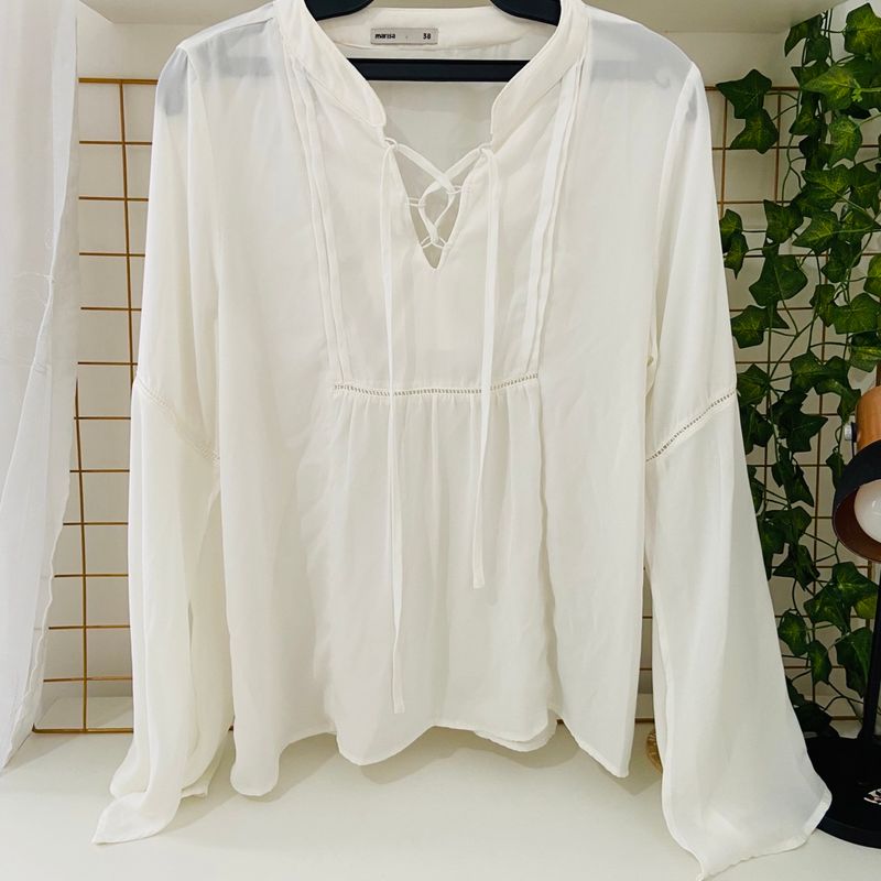 Blusa Social Branca Blusa Feminina Marisa Usado 83695113 enjoei