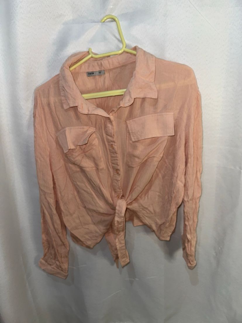 blusa social nude - m - croppeds 