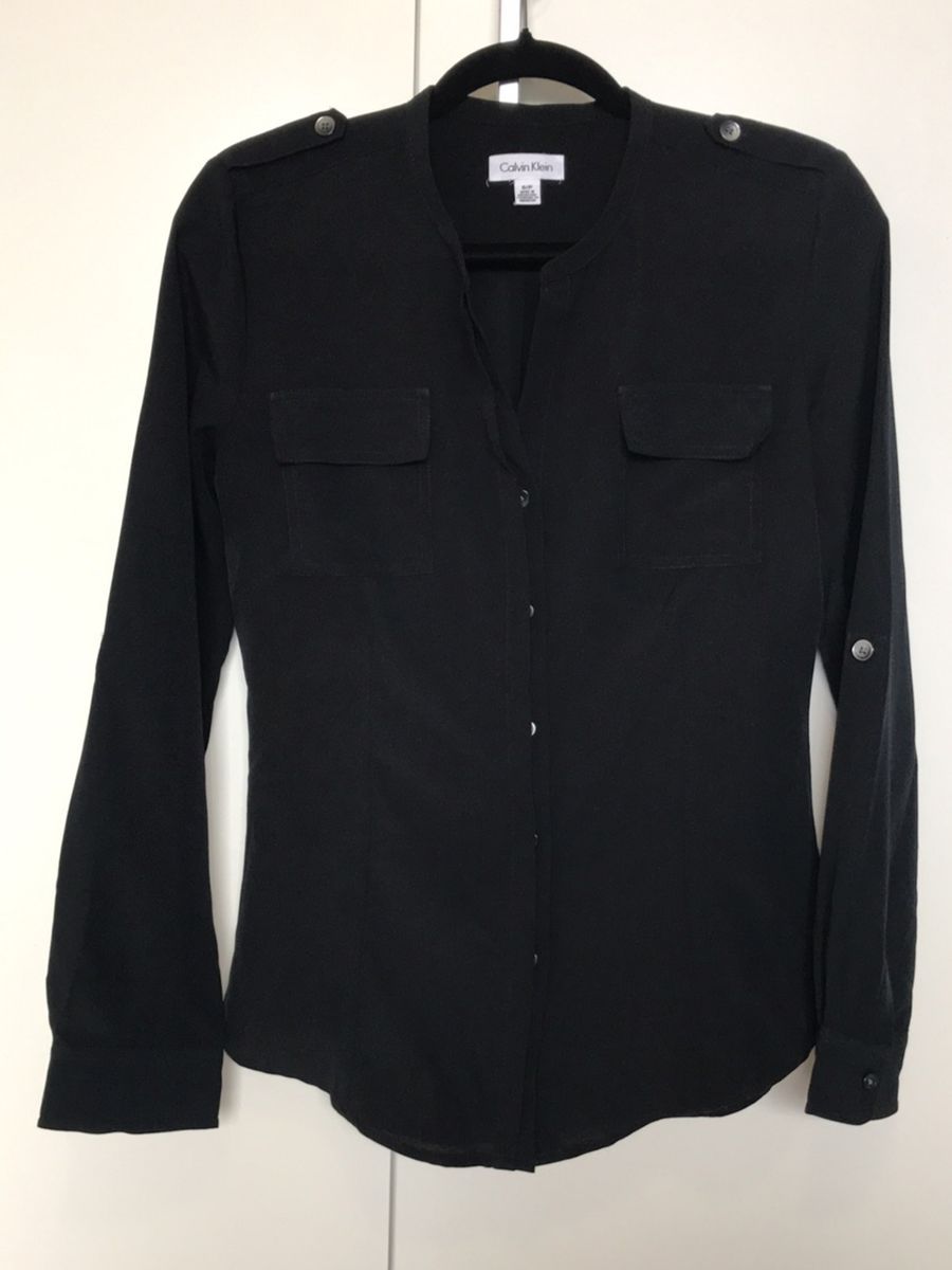 camisa social calvin klein feminina