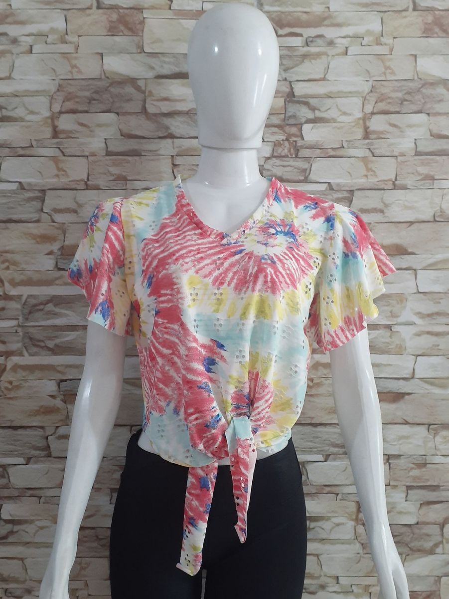 Blusinha Baby Look Tie Dye, Blusa Feminina Tie-Dye-Brasil Usado 94652892