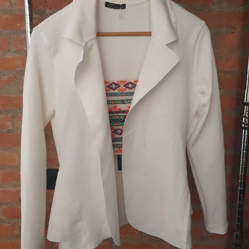 Blusa Tipo Blazer Branca Usado 61606187 enjoei