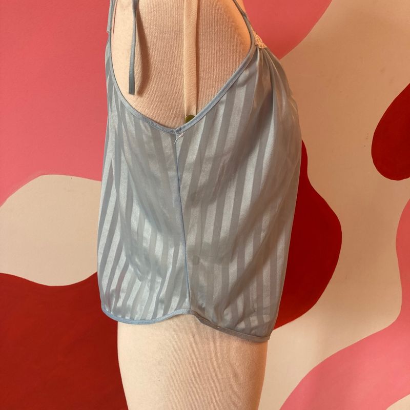 Blusa Tipo Pijama Vintage Listrada Blusa Feminina Demillus Usado 100032048 enjoei
