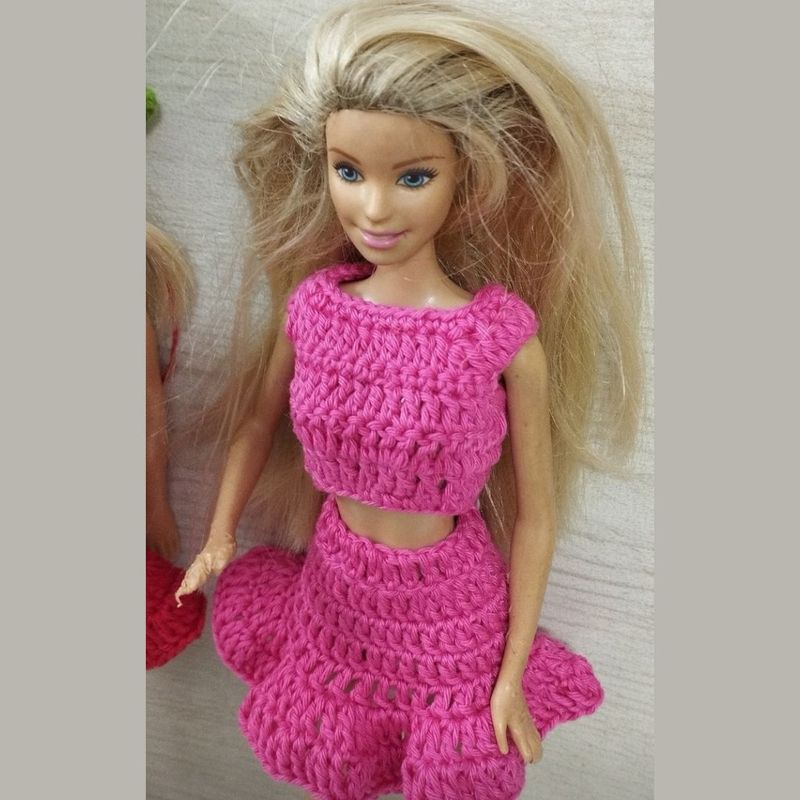 Blusa Top de Croche para Boneca Barbie. Cor Rosa Barbie Nunca Usado 95468364 enjoei