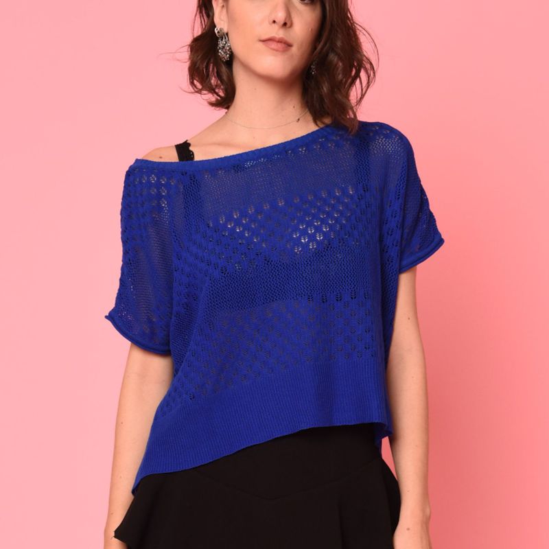 Blusa discount transparente azul