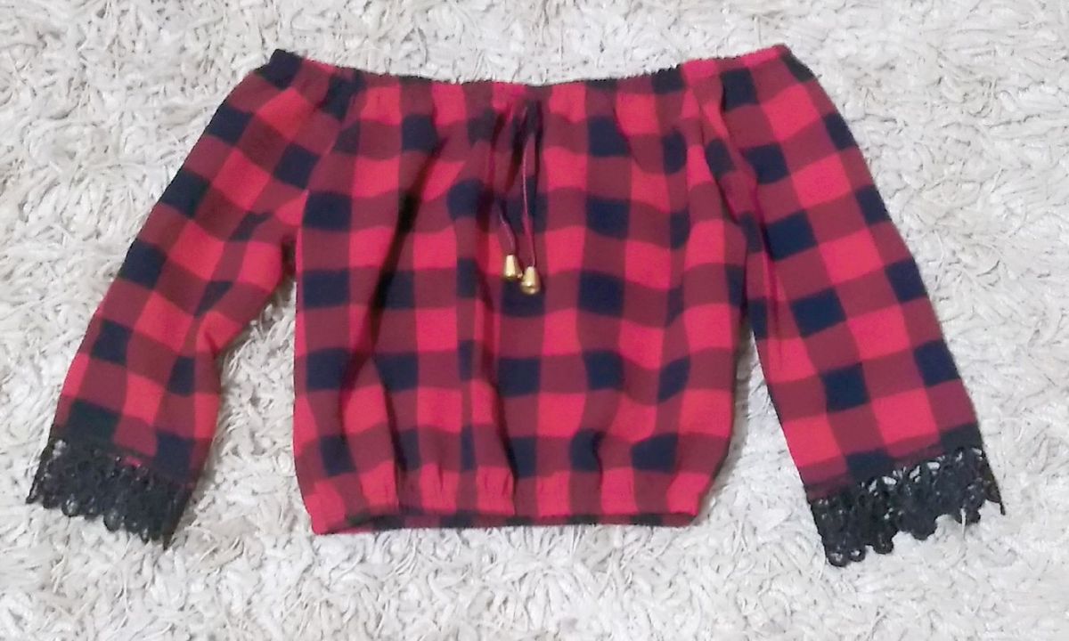 camisa xadrez infantil feminina
