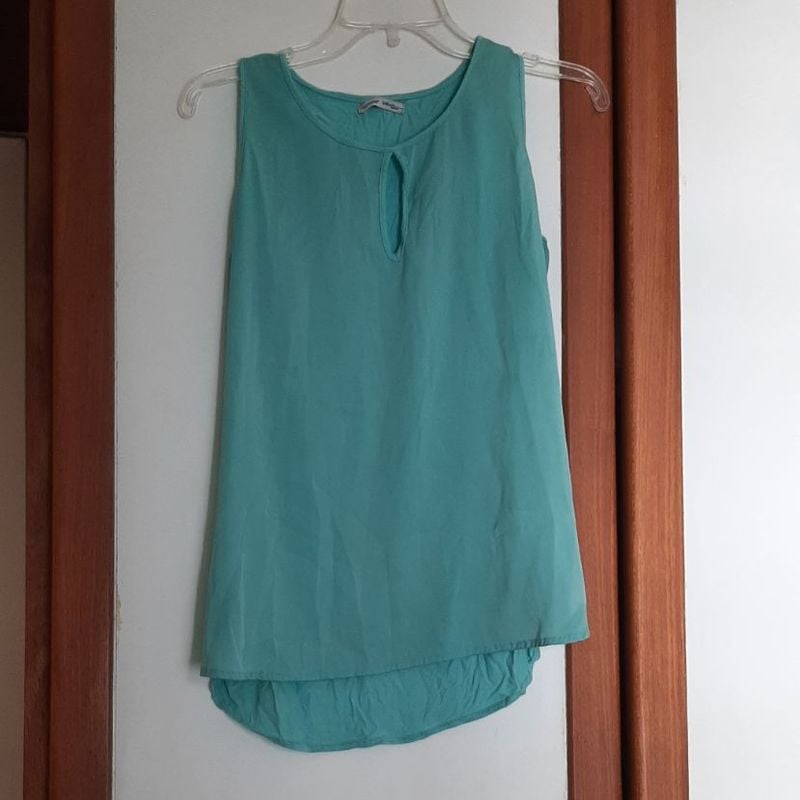 Blusa shops verde agua zara