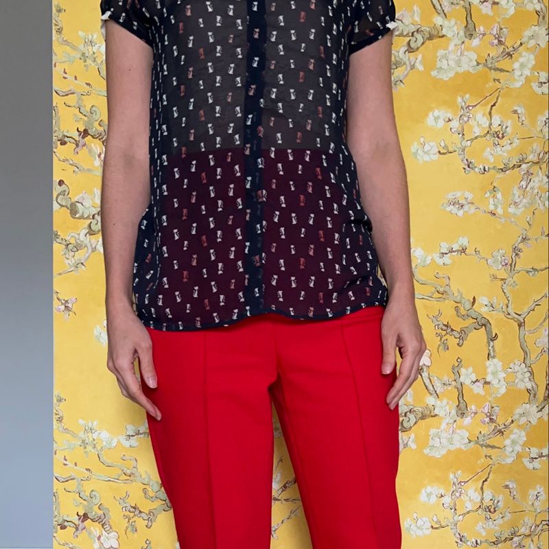 Blusa Zara Trafaluc com Estampa de Gatinhos Zara Trafaluc Usado 109767381 enjoei