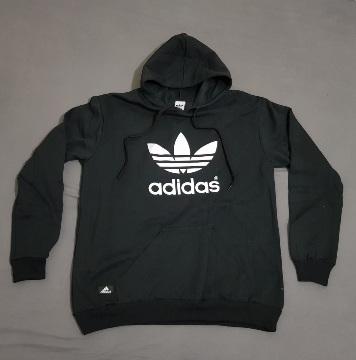 moletom preto masculino adidas