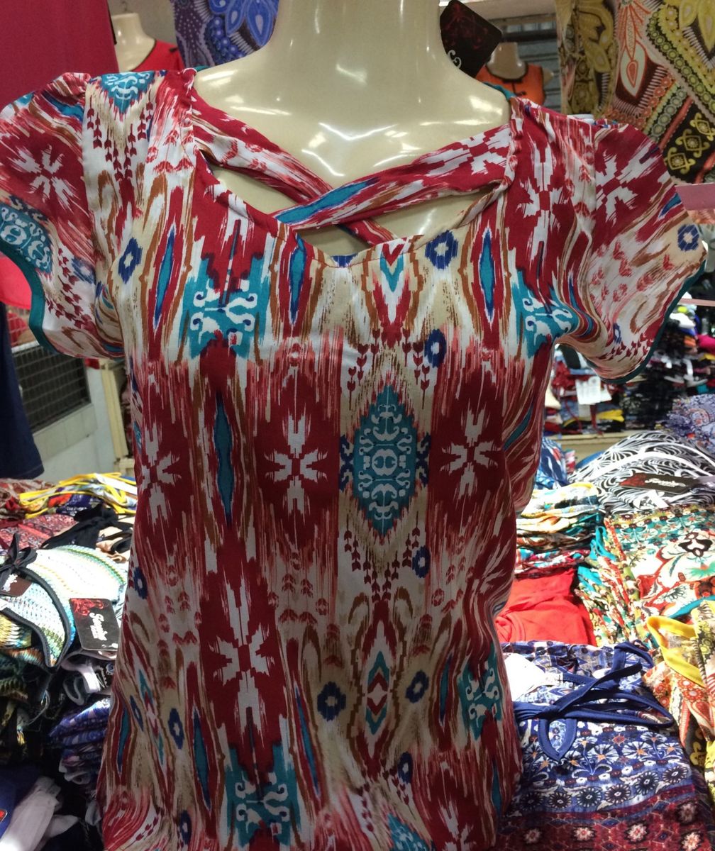 blusa feminina viscose estampada