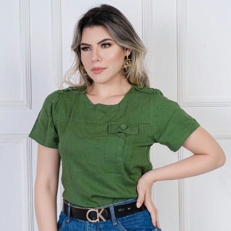 Blusas Elegantes No Tecido Viscolinho | Blusa Feminina Mila Rocha Nunca  Usado 56316503 | enjoei