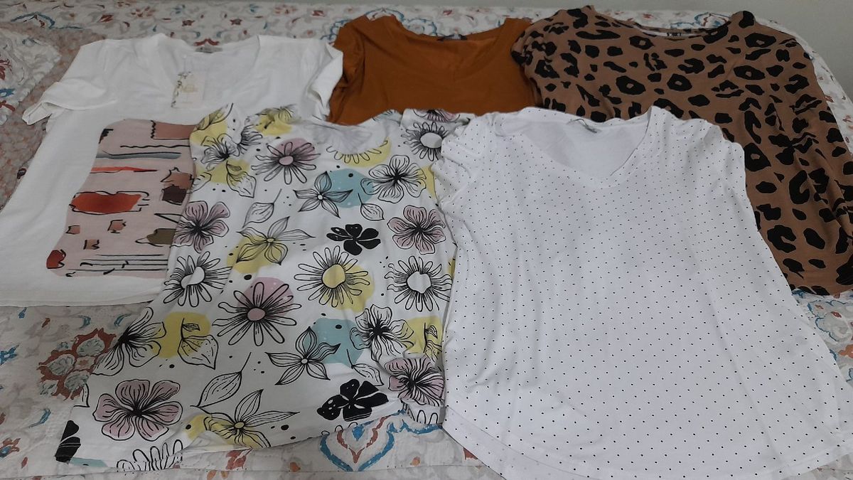 Blusas Femininas Verão Casual Tam M! 5 por 1!