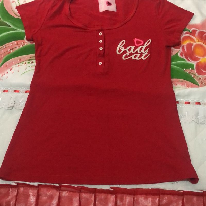 Camisa Social de Bolinha  Camisa Feminina Bad Cat Usado 37185023