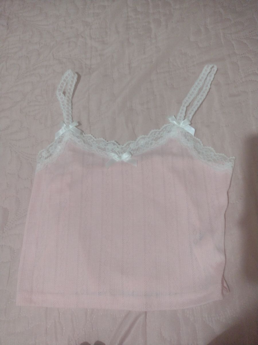 Blusinha Rosa Shein Cropped Cereja Kawaii Cute e Girl Coquette, Blusa  Feminina Shein Nunca Usado 88207025