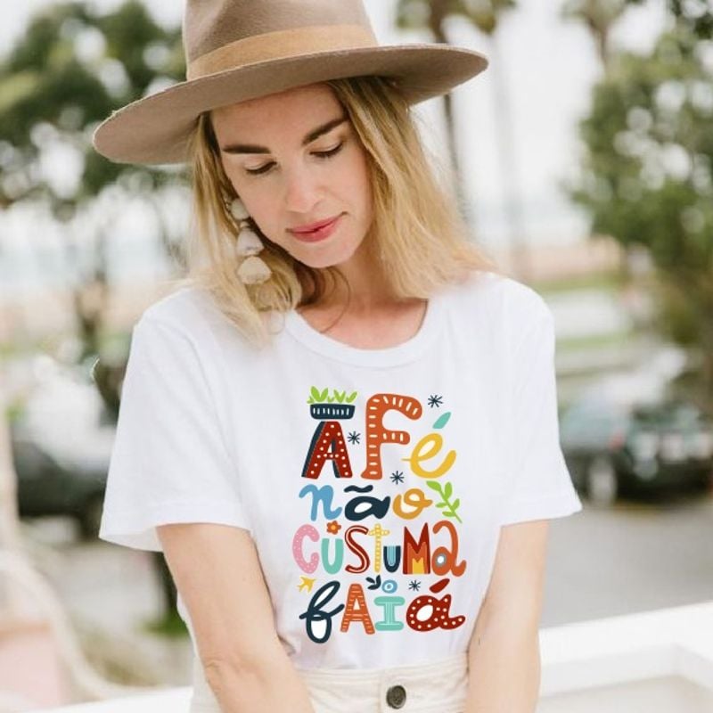 Blusinha Feminina Branca P M G Gg Personalizada com Sublimação Camiseta com  Estampa de Frases, Camiseta Feminina Dolce-Estampas Nunca Usado 58591052