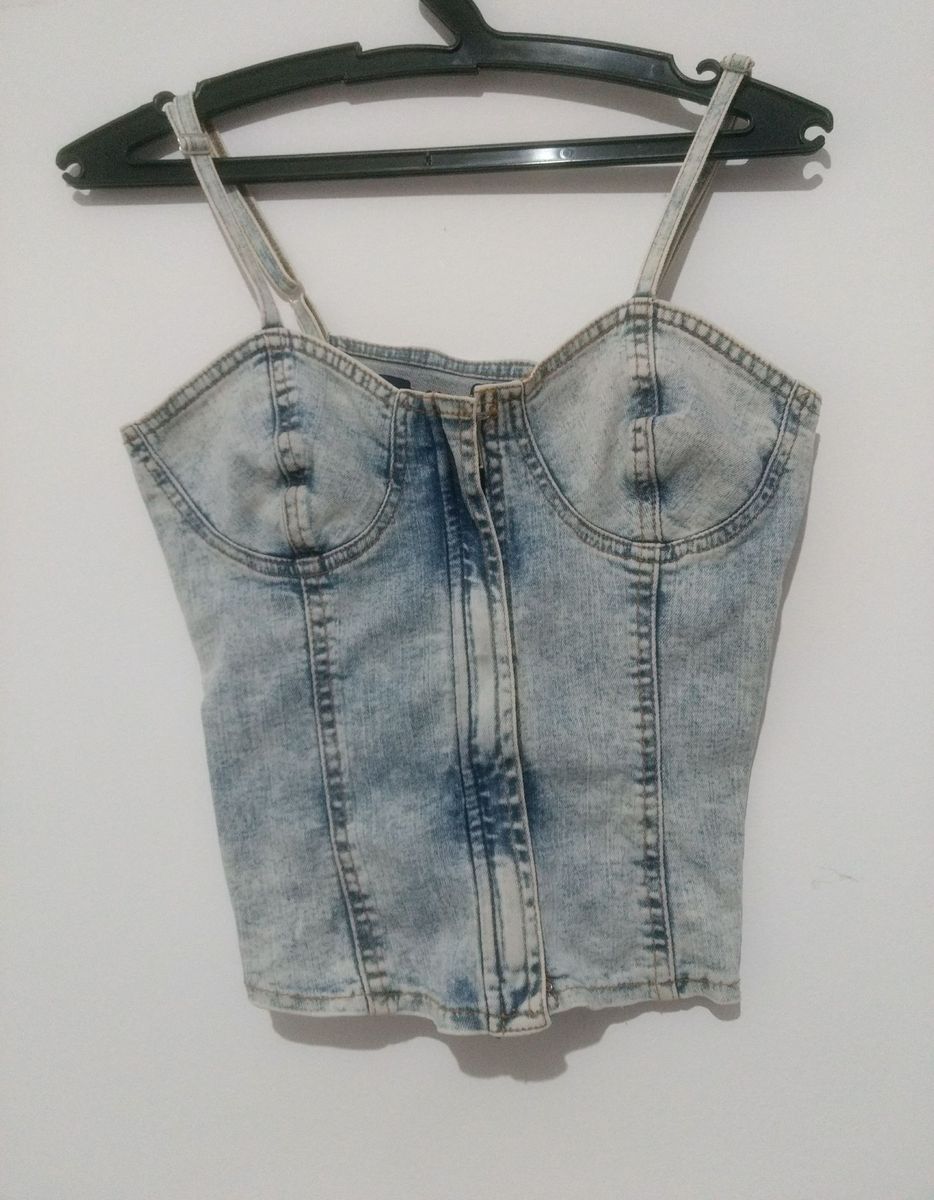 blusinha de alcinha jeans