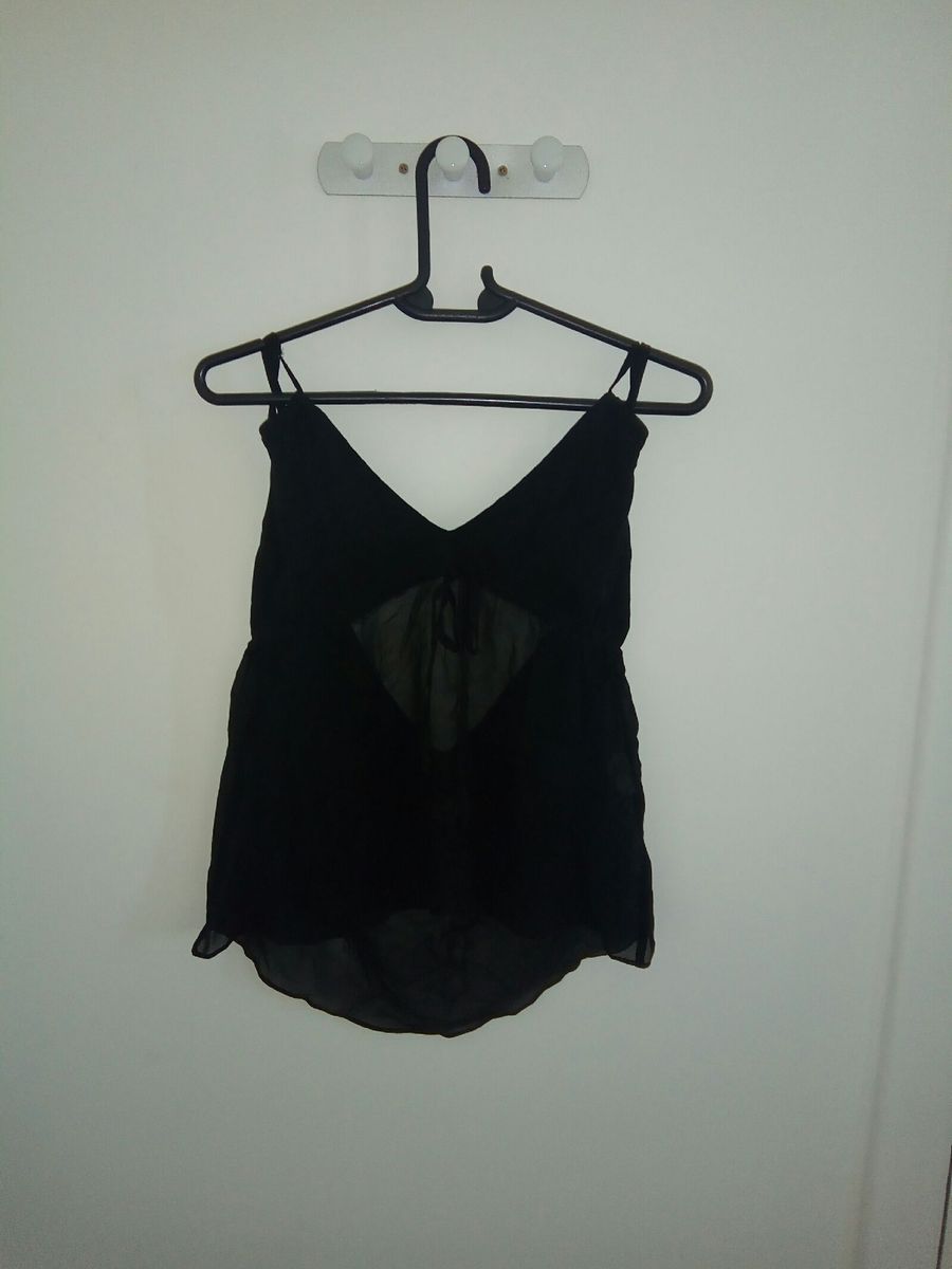 blusinha preta 100% seda - blusas linda de morrer