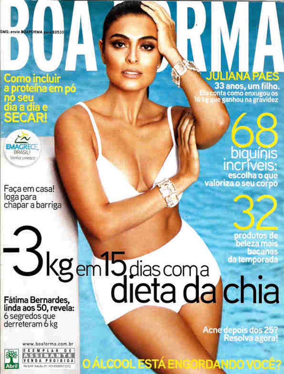 Boa Forma 311 * Juliana Paes * Fátima Bernardes | Livro Usado 90238049 |  enjoei