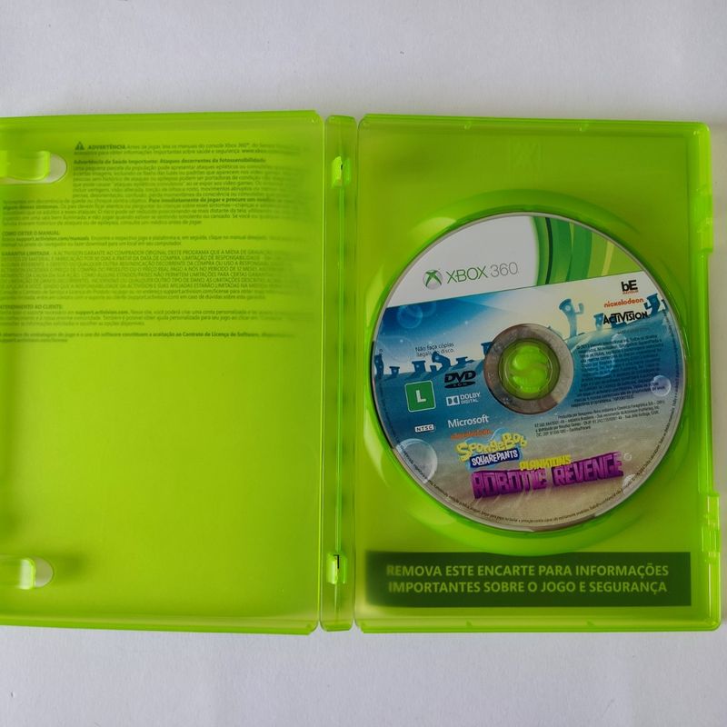 Jogo infantil Bob Esponja: A Vingança Robótica Xbox 360 Usado Original