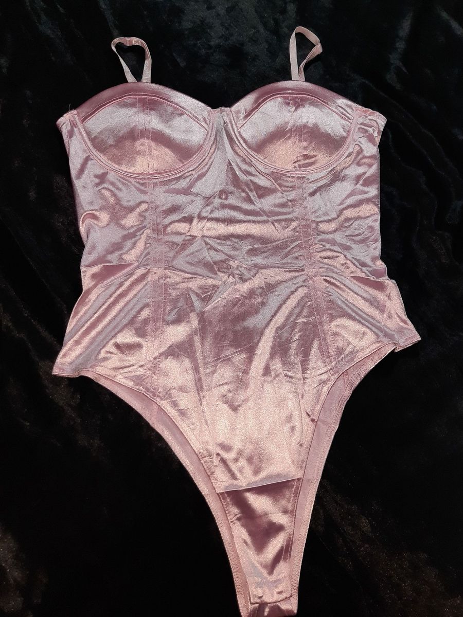 Body Acetinado Rosa | Blusa Feminina Rose Nunca Usado 48877062 | enjoei