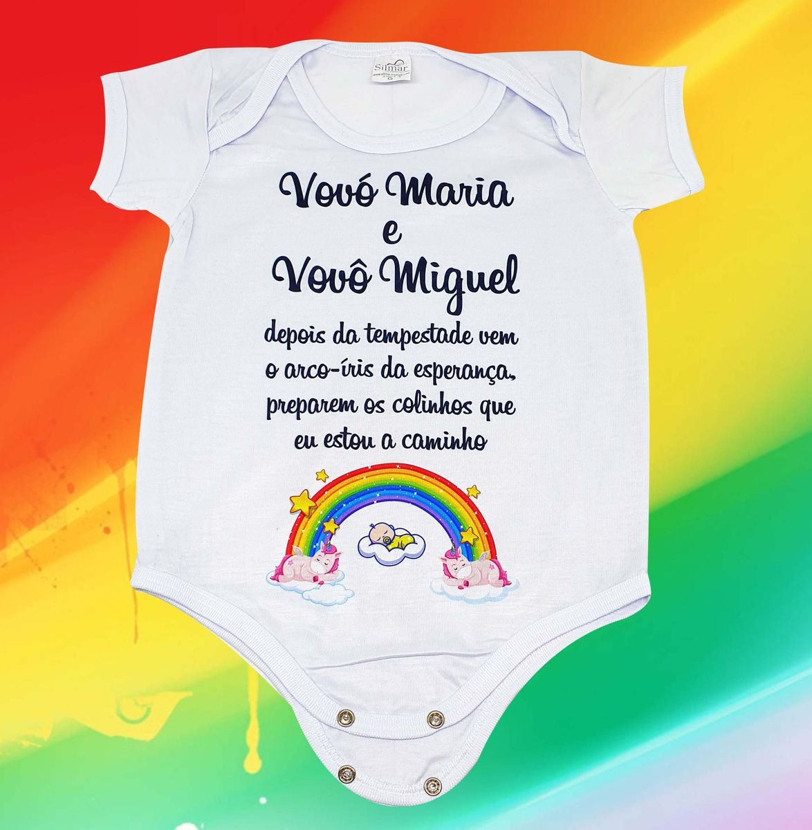 Body Baby Branco Personalizado Lembrancinha Vovos Arco-Íris | Roupa  Infantil para Bebê Gmh Prod. Serv. E Repr. Nunca Usado 60515291 | enjoei