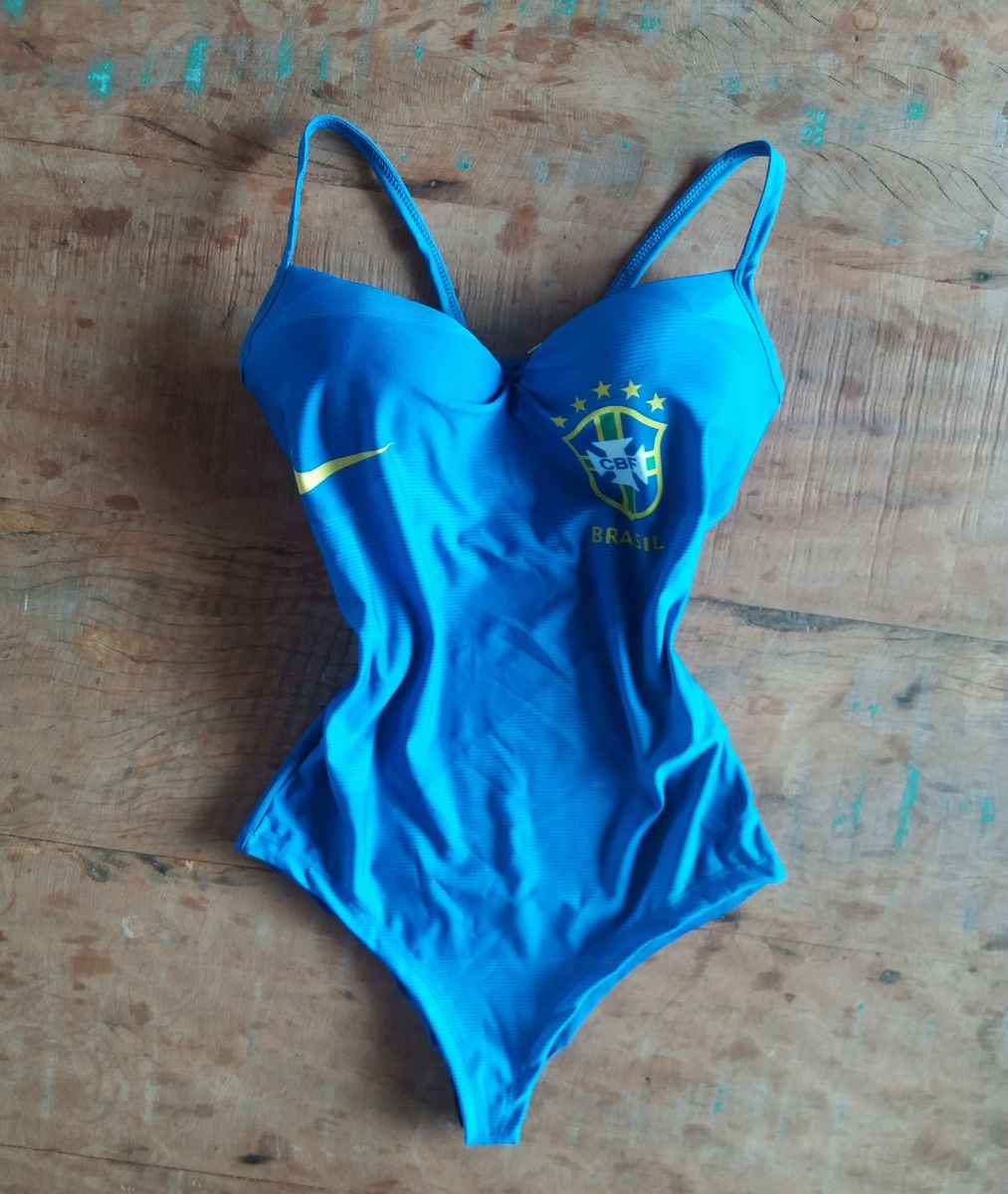 BODY FEMININO BRASIL AZUL