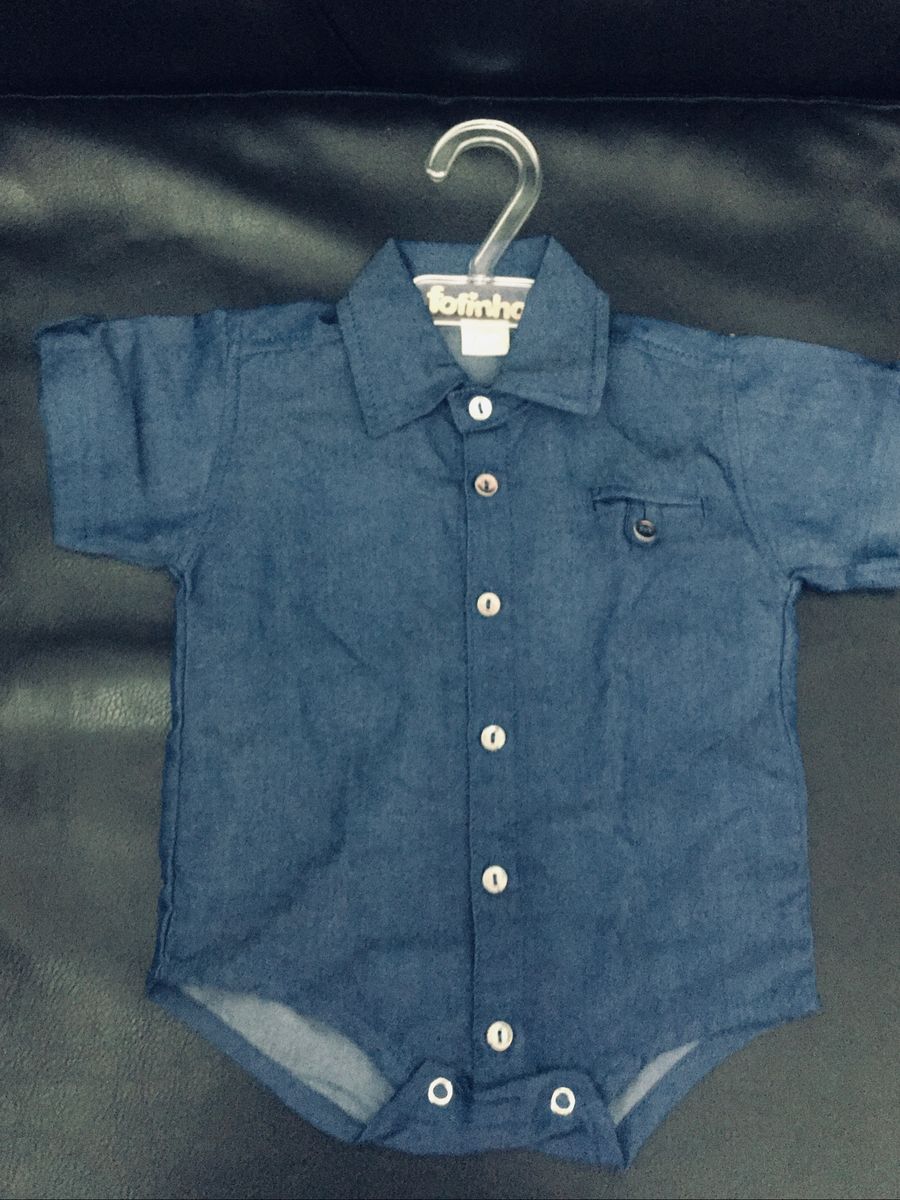 Body Camisa Jeans Novo Roupa Infantil Para Bebe Din Don Nunca Usado Enjoei