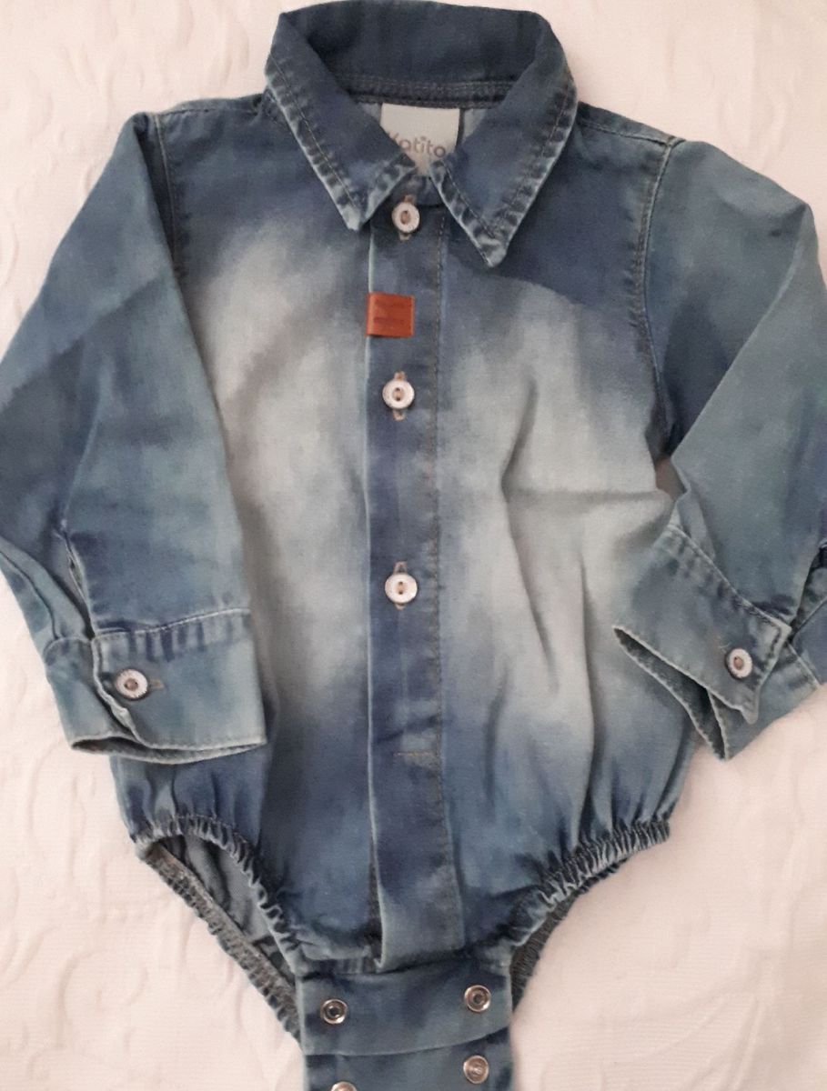 Body Camisa Jeans Style Roupa Infantil Para Bebe Katita Paty Paty Nunca Usado Enjoei